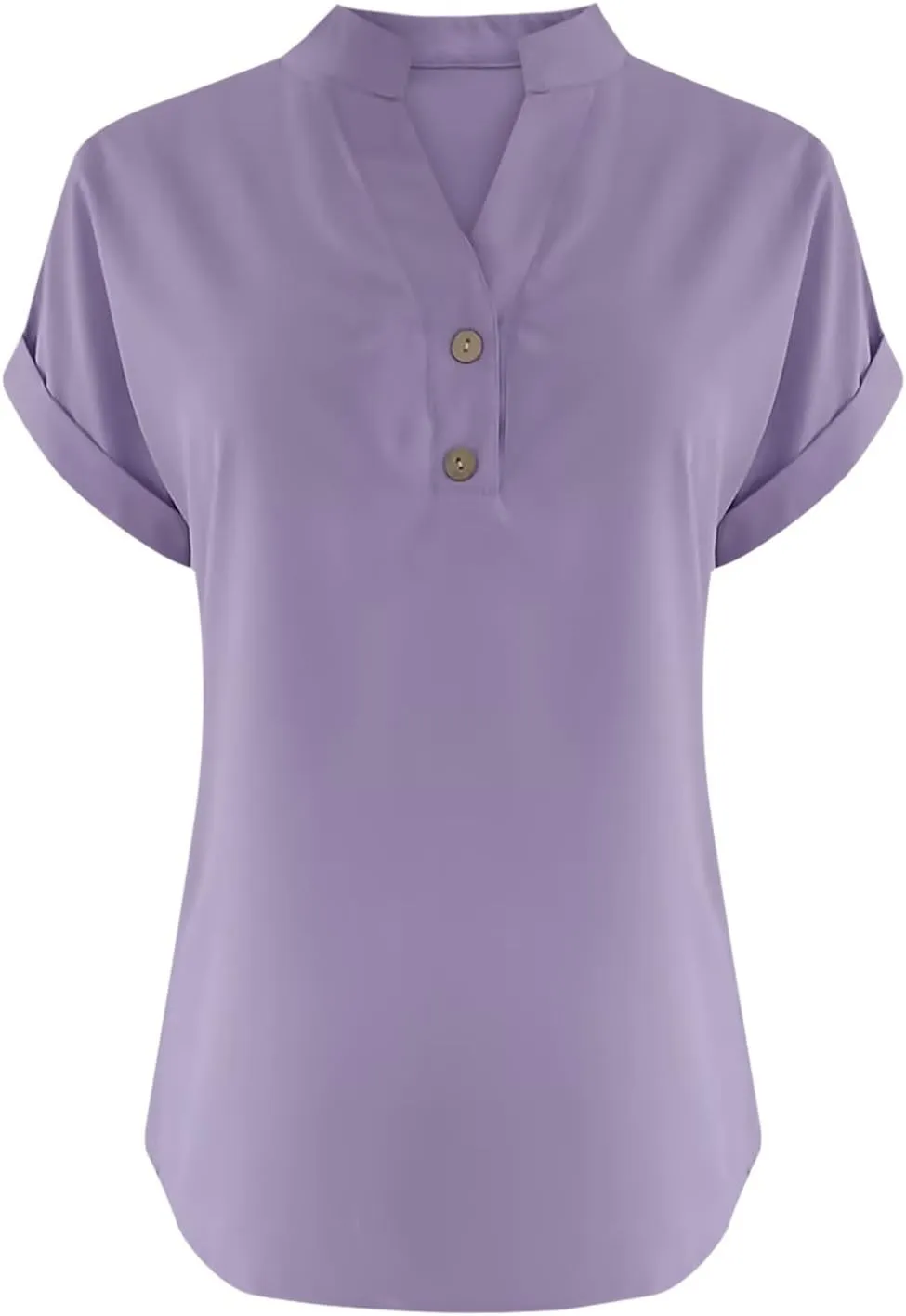 Linen Shirts for Women Summer,Short Sleeve V Neck Loose Fit Tops Casual Tshirt Button Down Soft Tunic Blouses 2025