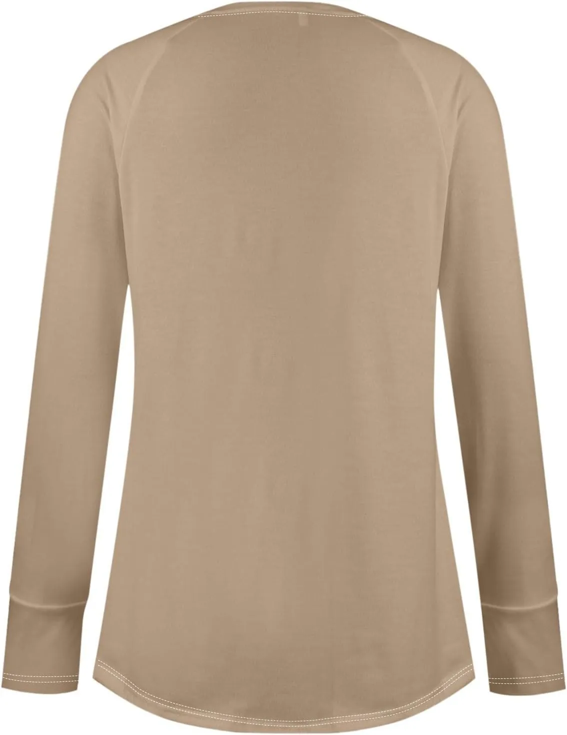 Long Sleeve Shirts for Women Cotton Oversized Crew Neck Tunic Tops with Thumb Holes Fall Casual Loose T Shirts Blouses