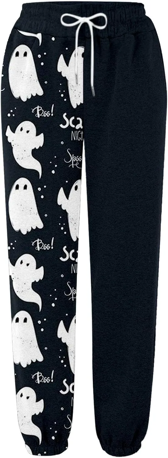 Loose Plus Size Sweatpants Pants Workout High Waisted Yoga Pants with Pockets Halloween Casual Women Halloween
