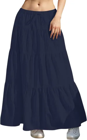 Maxi Skirt for Women 2025 Vacation Boho Flowy Swing Tiered A-Line Maxi Skirts Elastic Waist Pleated Long Beach Dress