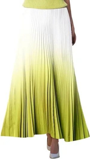 Maxi Skirts for Women 2025 Elastic Waist Peasant Trendy Business Casual Travel Pleated Beach Smocked Womens Floral Skirt