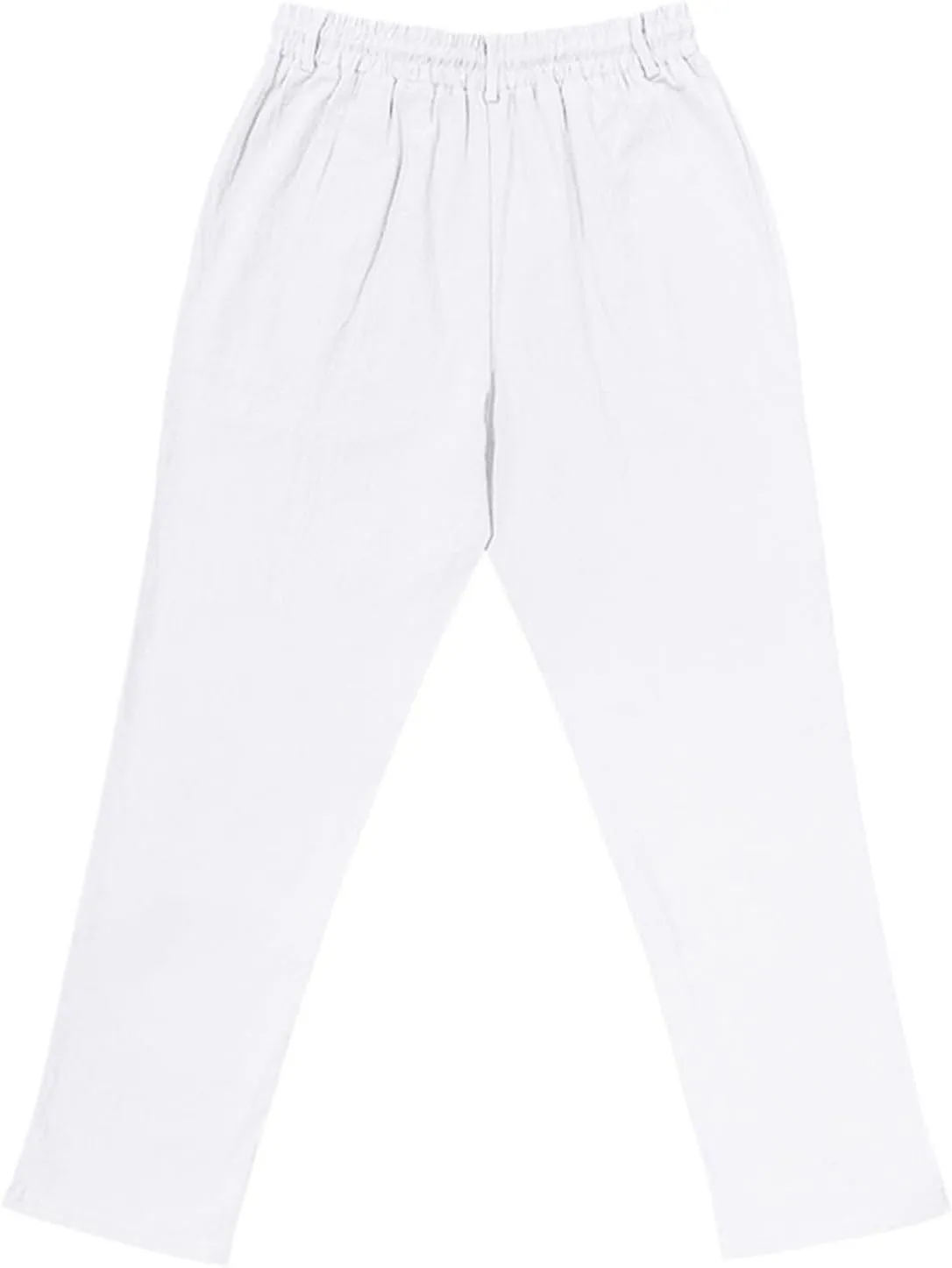 Men Linen Pants Fashion Button Lace up Elastic Waist Beach Casual Sweatpant Loose Comfy Plus Size Wide Leg Trouser
