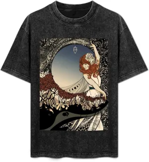 Men Women Vintage Oversized Short Sleeve T Shirts Funny Drop Shoulder Tee Top