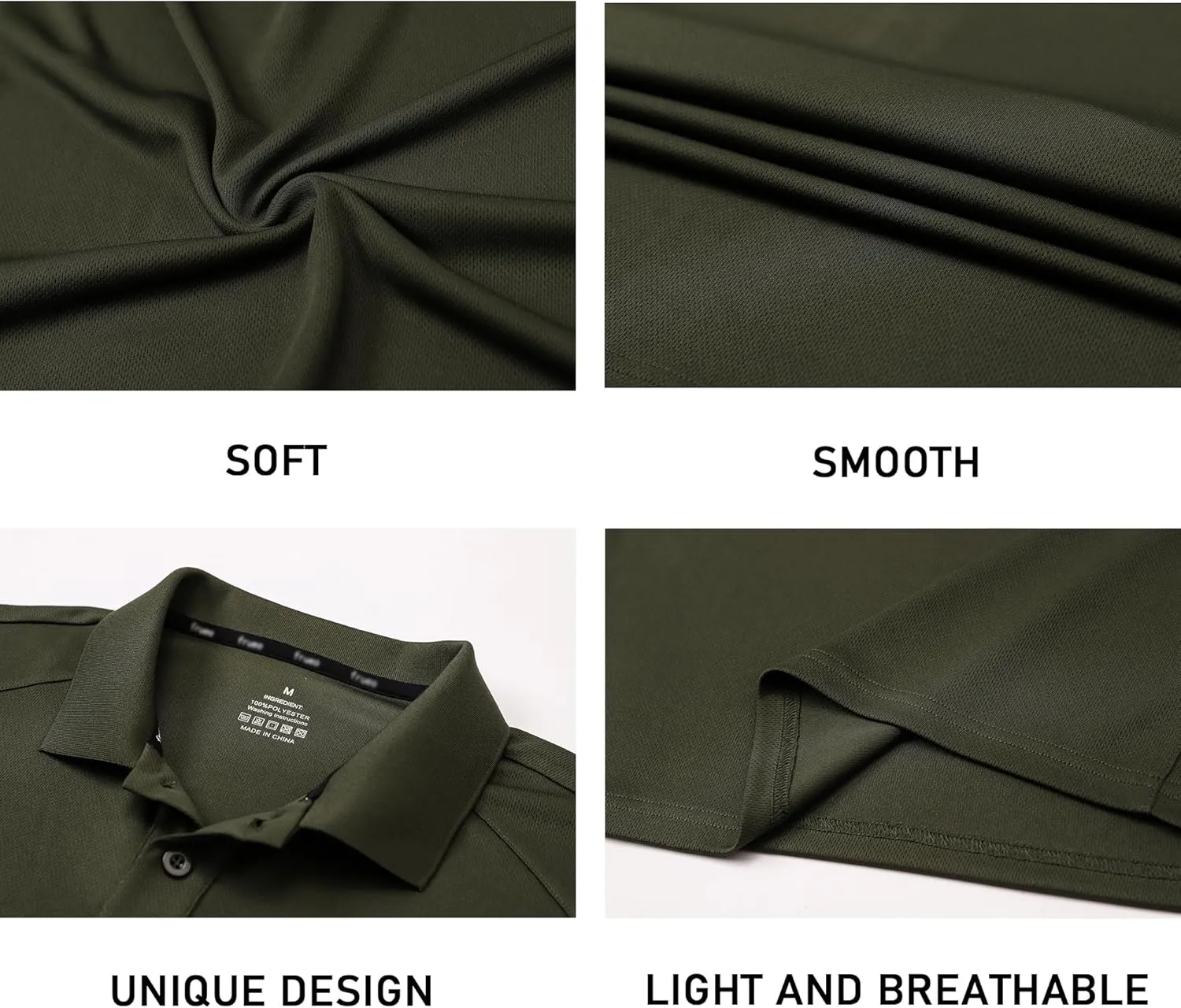 Men’s 3 Pack Polo Shirt Moisture Wicking Quick Dry Performance Athletic Short Sleeve Golf Shirt