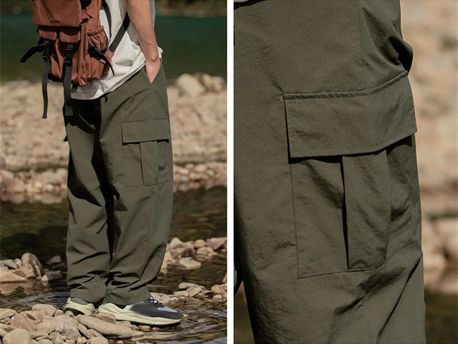 Mens Blue Cargo Work Pants Green Work Pants for Men Baggy Loose fit Harem Pants for Men Men's Pants Casual Relaxed fit