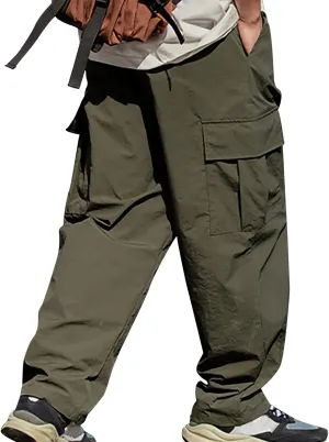 Mens Blue Cargo Work Pants Green Work Pants for Men Baggy Loose fit Harem Pants for Men Men's Pants Casual Relaxed fit