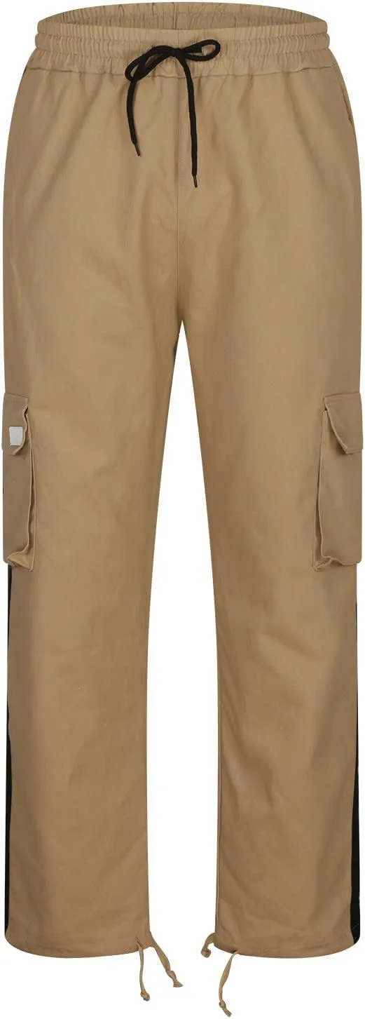 Mens Cargo Pants Baggy Black Cargo Pants Men Big and Tall Cargo Pants for Men Trendy Straight Leg Trouser Multiple Pockets