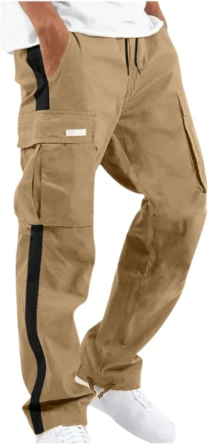 Mens Cargo Pants Baggy Black Cargo Pants Men Big and Tall Cargo Pants for Men Trendy Straight Leg Trouser Multiple Pockets