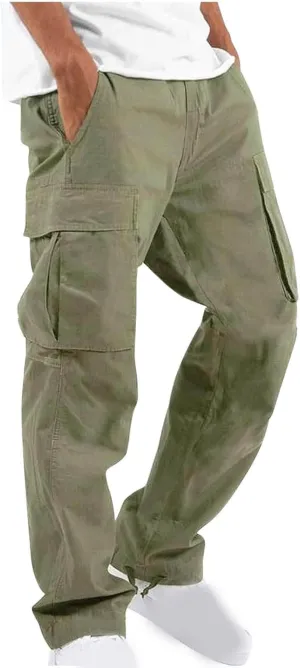 Mens Cargo Pants Lightweight Work Pants Straight Leg Sweatpants Casual Loose Fit Joggers Workout Sport Athletic Pants