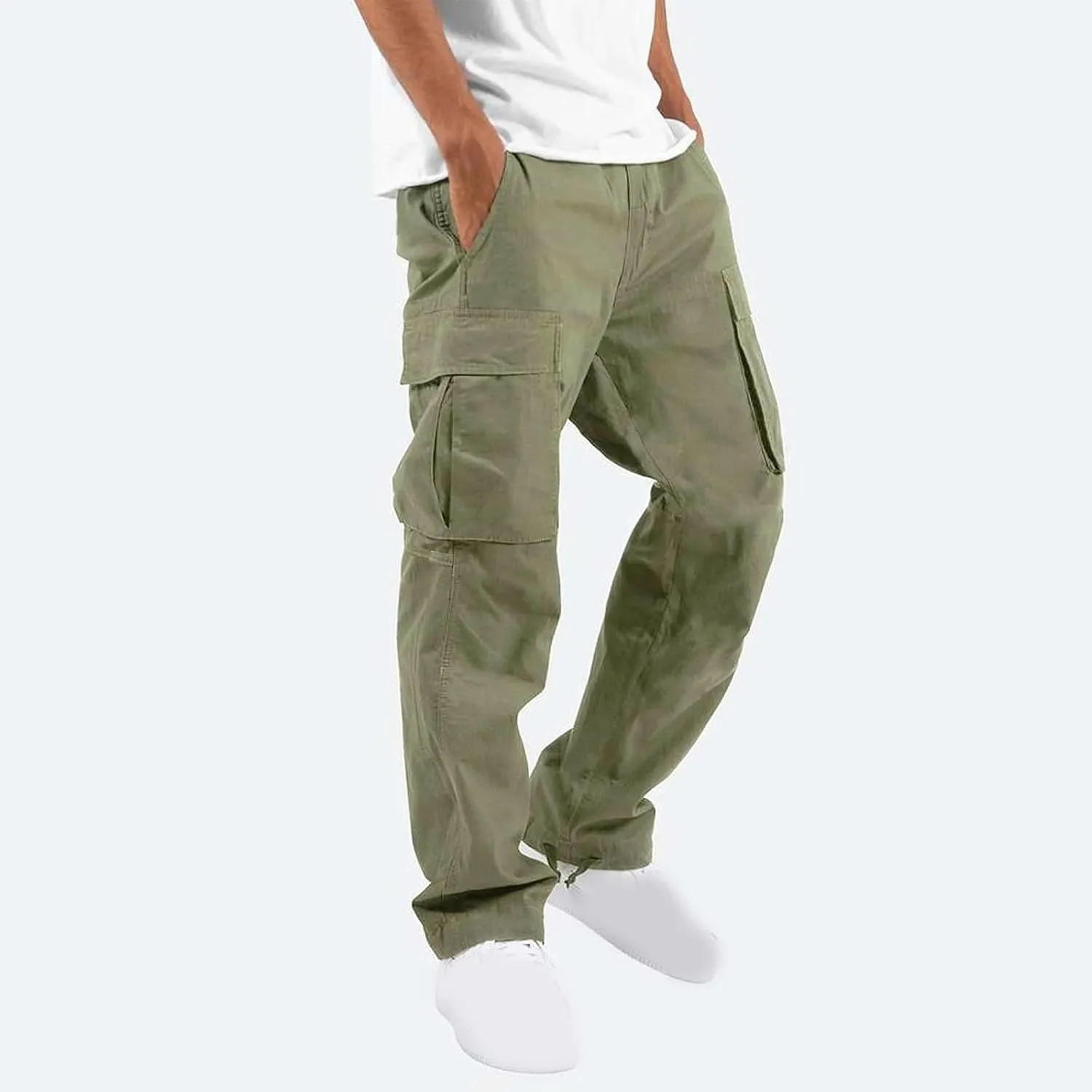 Mens Cargo Pants Lightweight Work Pants Straight Leg Sweatpants Casual Loose Fit Joggers Workout Sport Athletic Pants
