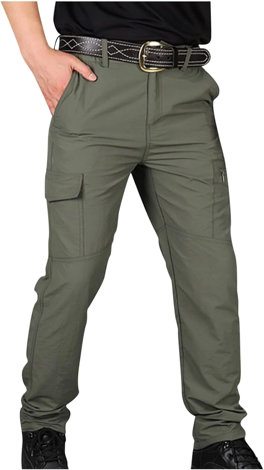 Men's Cargo Pants Outdoor Active Quick Dry Camping Fishing Pants Workout Regular Straight Stretch Pants With Multi Pockets