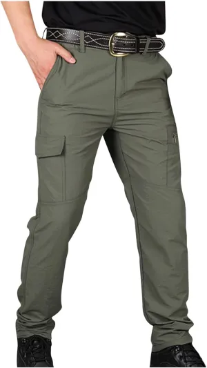 Men's Cargo Pants Outdoor Active Quick Dry Camping Fishing Pants Workout Regular Straight Stretch Pants With Multi Pockets