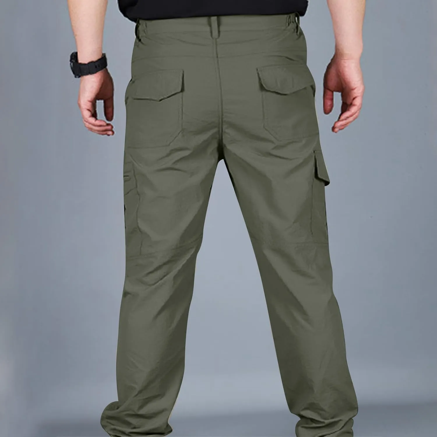 Men's Cargo Pants Outdoor Active Quick Dry Camping Fishing Pants Workout Regular Straight Stretch Pants With Multi Pockets