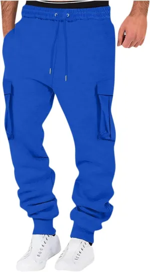 Mens Cargo Pants Relaxed Fit Pants Joggers Sweatpants Athletic Casual Workout Running Pants with Multi Pockets