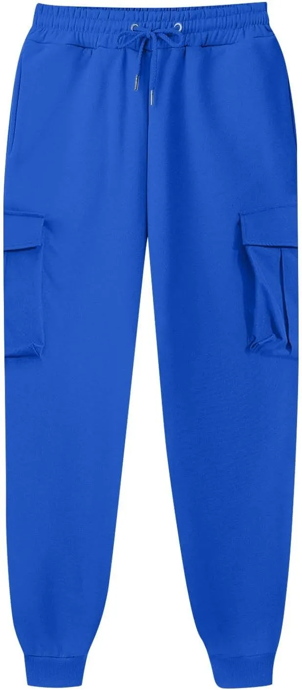 Mens Cargo Pants Relaxed Fit Pants Joggers Sweatpants Athletic Casual Workout Running Pants with Multi Pockets