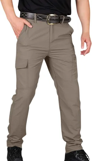 Mens Cargo Pants Stretch Camping Waterproof Outdoor Hiking Pants Travel Lightweight Camouflage Resistant Work Pants