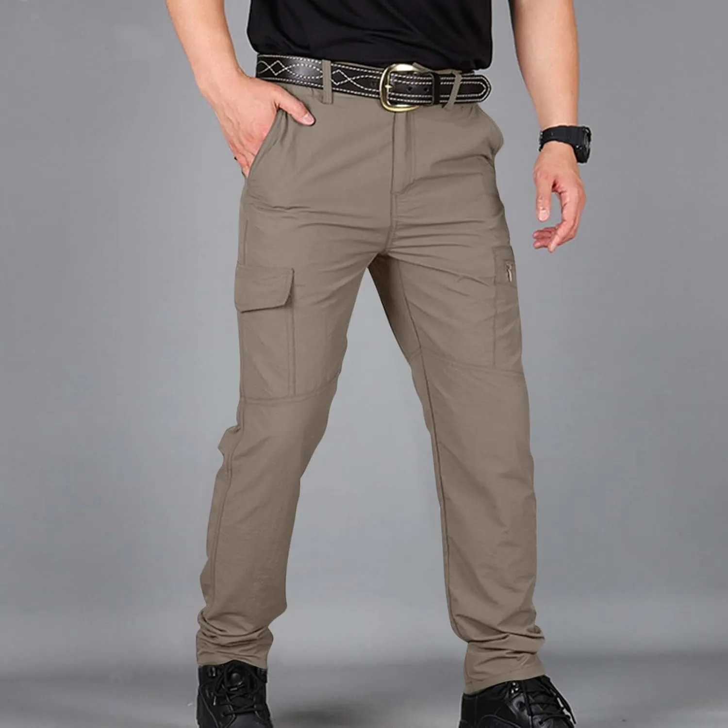 Mens Cargo Pants Stretch Camping Waterproof Outdoor Hiking Pants Travel Lightweight Camouflage Resistant Work Pants