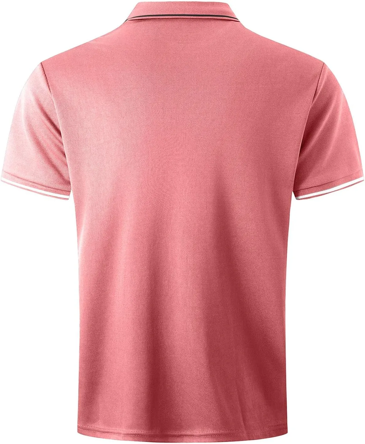 Mens Casual Polo T Shirt Zipper Button Pullover Tops Patchwork Short Sleeve Blouse Classic Golf Shirt