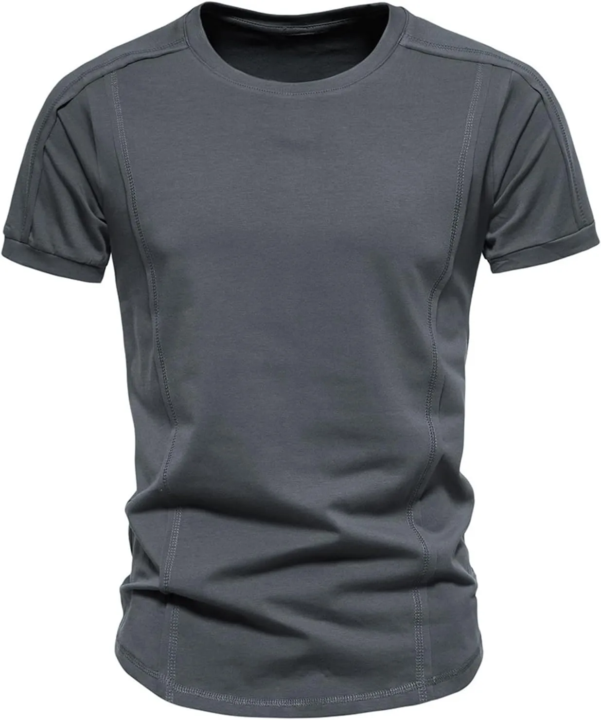 Men's Casual Pullover T Shirts Quick Dry Workout Undershirts Crew Neck Short Sleeve Top Summer Slim Fit Athletic Tops