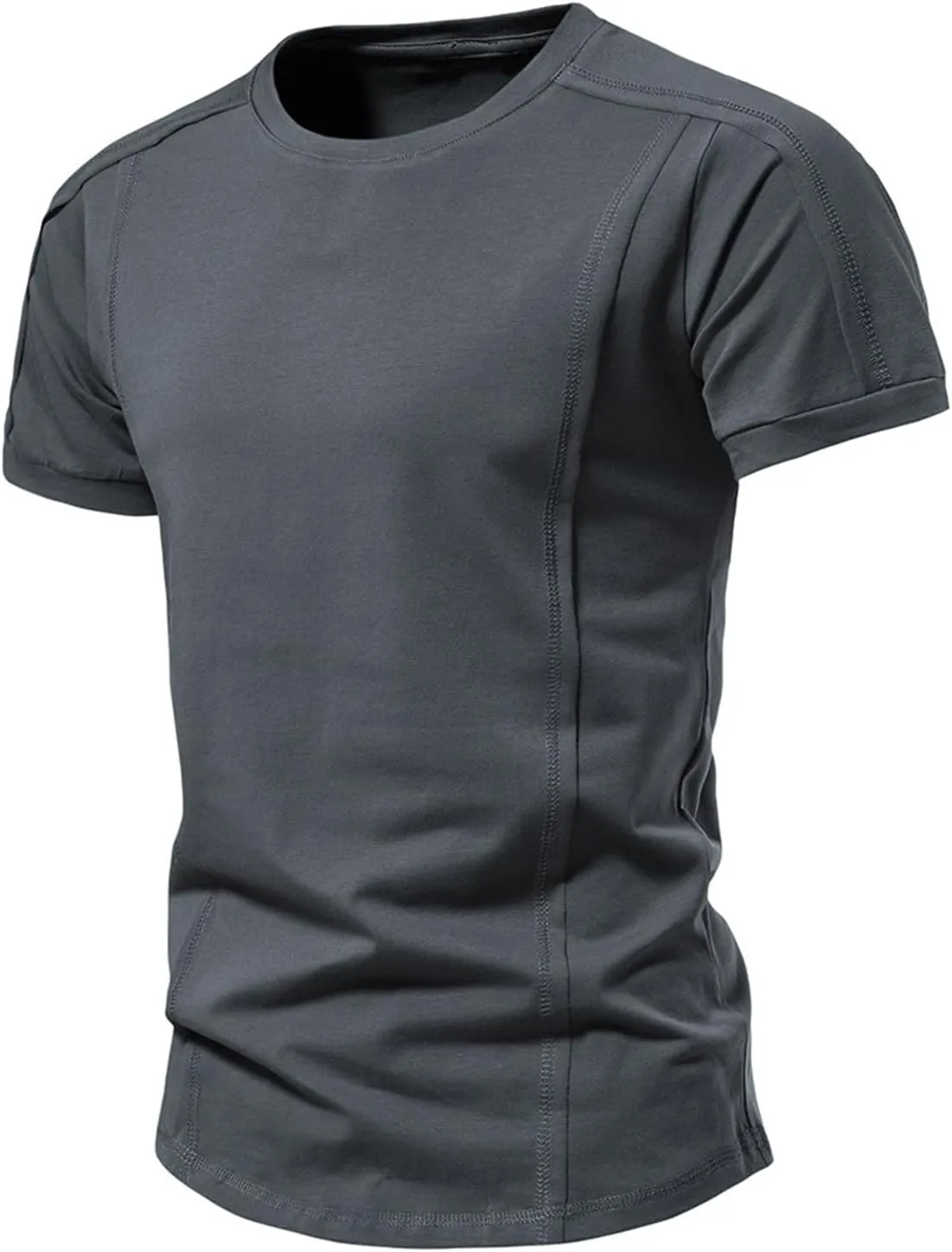 Men's Casual Pullover T Shirts Quick Dry Workout Undershirts Crew Neck Short Sleeve Top Summer Slim Fit Athletic Tops