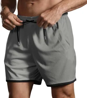 Men's Casual Sweat Athletic Shorts Quick-Dry Lightweight Outdoor Running Shorts Elastic Waist Gym Jogger Short