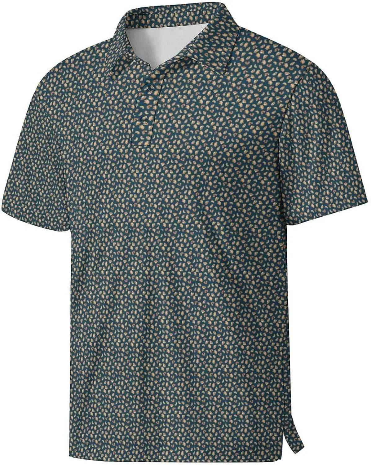 Men's Golf Shirts Moisture Wicking Quick Dry Performance Golf Polo Shirts for Men Fashion Print Short Sleeve Polo Shirts