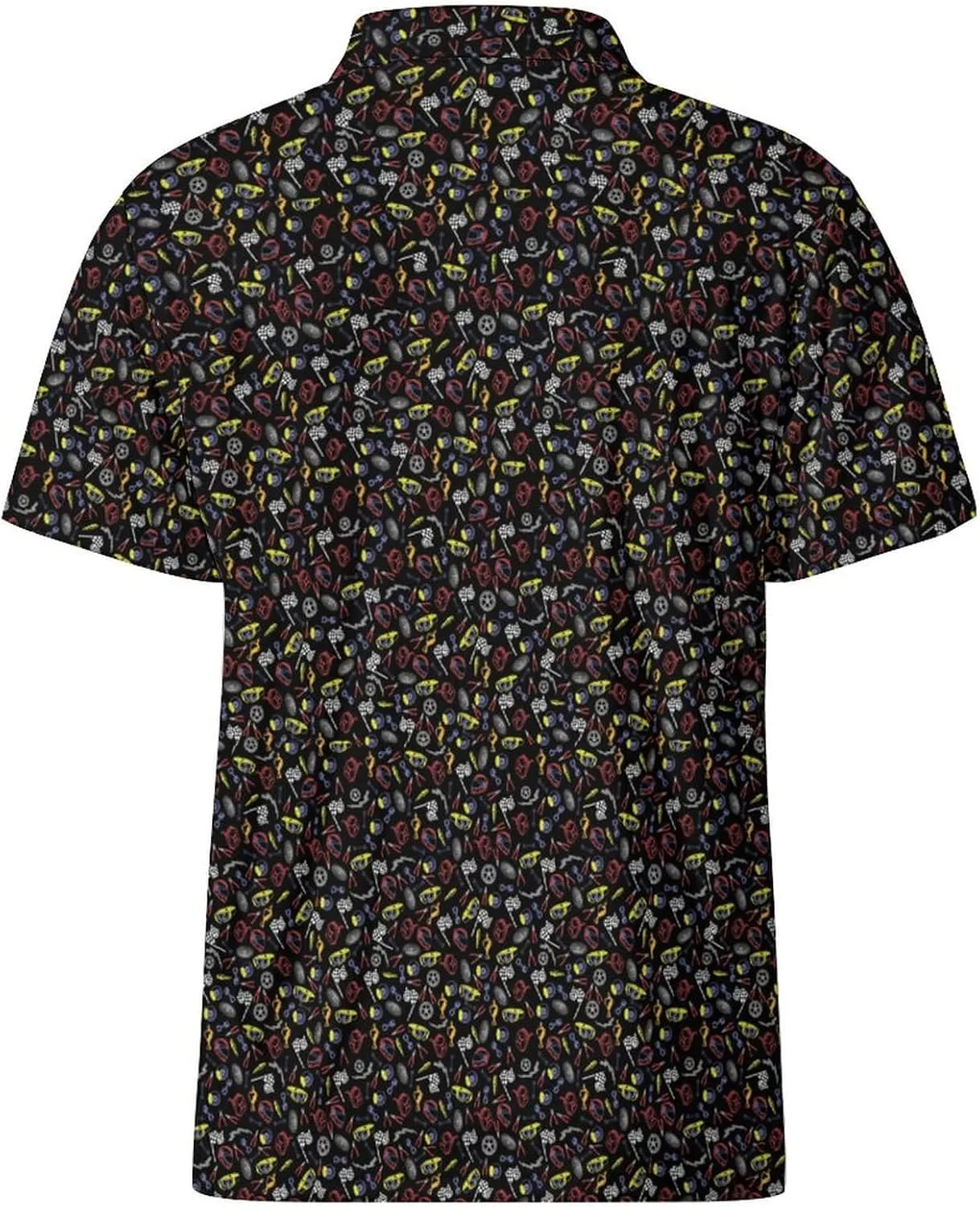 Men's Golf Shirts Moisture Wicking Quick Dry Performance Golf Polo Shirts for Men Fashion Print Short Sleeve Polo Shirts