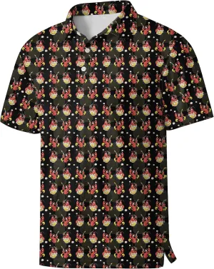 Men's Golf Shirts Moisture Wicking Quick Dry Performance Golf Polo Shirts for Men Fashion Print Short Sleeve Polo Shirts