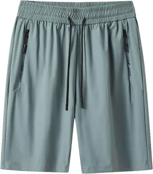 Men's Gym Workout Shorts Lightweight Quick Dry Outdoor Athletic Training Running Hiking Jogger Shorts with Zipper Pockets 7"
