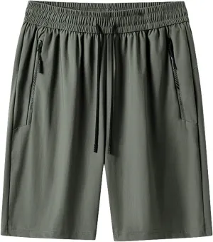 Men's Gym Workout Shorts Lightweight Quick Dry Outdoor Athletic Training Running Hiking Jogger Shorts with Zipper Pockets 7"