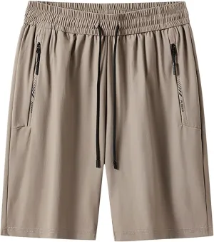 Men's Gym Workout Shorts Lightweight Quick Dry Outdoor Athletic Training Running Hiking Jogger Shorts with Zipper Pockets 7"