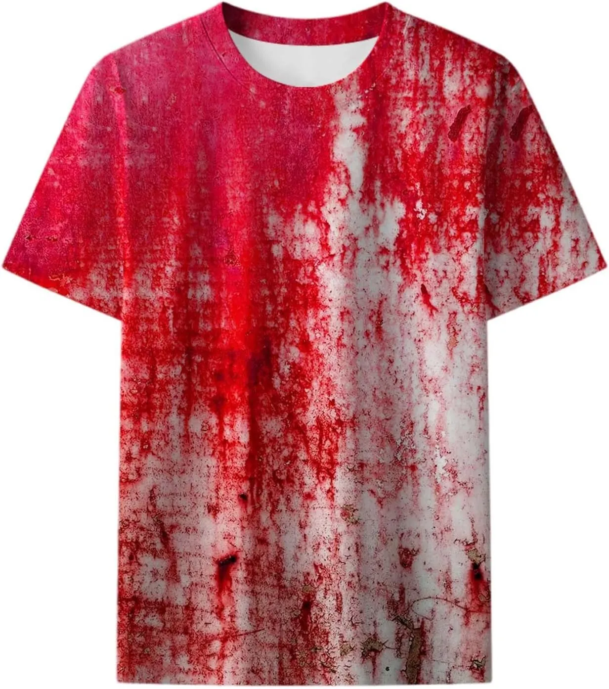 Mens Halloween Oversized T Shirt Scary Blood Splatter Halloween Costume Tees Novetly Graphic Short Sleeve Tee Tops