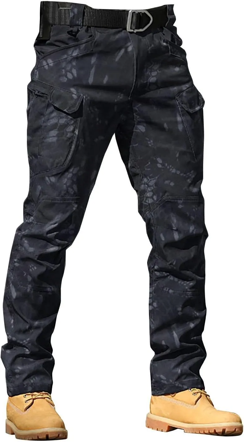 Mens Hiking Pants Cargo Trousers Hiking Pants 8 Pocket Plain Comfort Breathable Outdoor Daily Going Out Baggy Pants