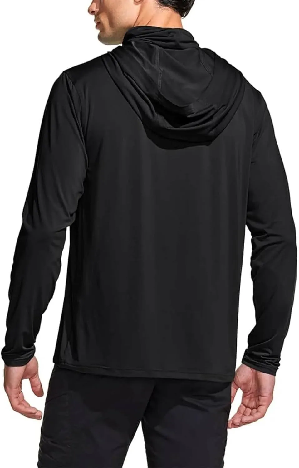 Men's Hooded Sun Protection T Shirts Long Sleeve UV Rash Guard Fishing Shirts Lightweight Quick Dry Athletic Hoodies