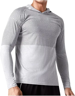 Mens Lightweight Sun Protection Athletic Hoodie Shirt UPF 50 Long Sleeve Uv SPF Fishing, Camping, Hiking Clothes Tops