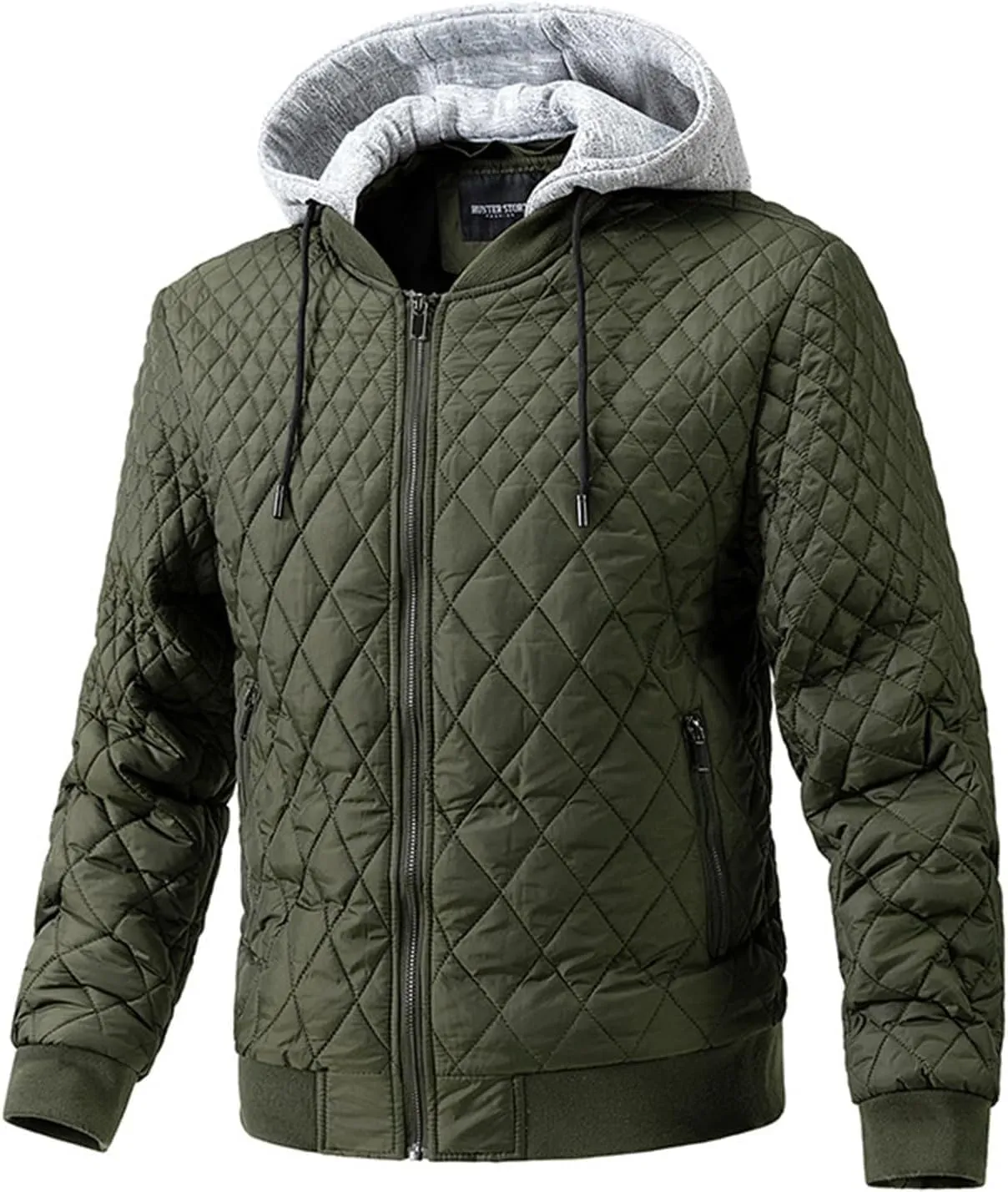 Mens Lightweight Zip Up Hoodies Sweatshirts Jacket Sherpa Lined Fleece Plaid Quilted Jackets Coat with Pockets