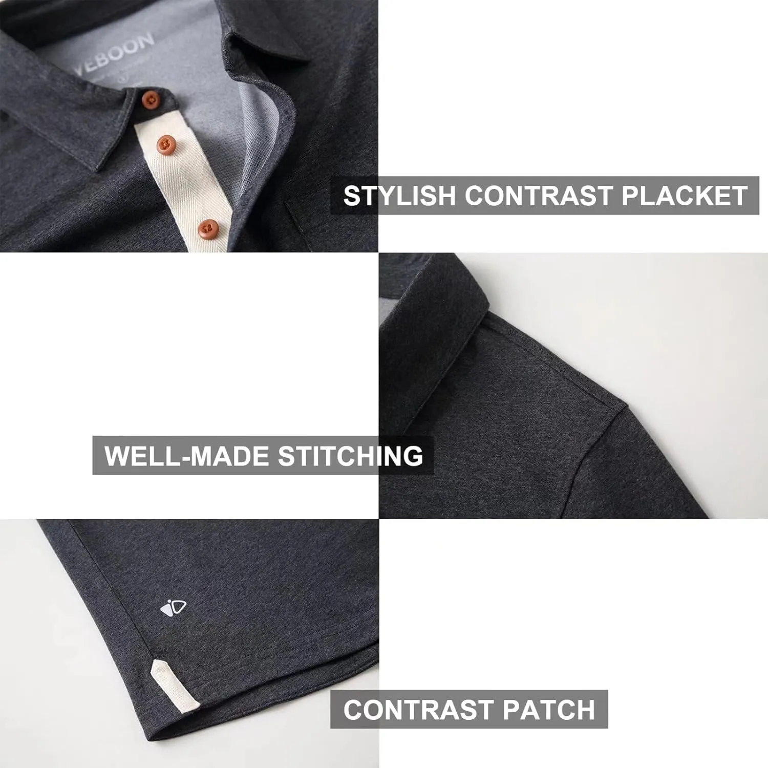 Mens Long and Short Sleeve Polo Shirts Pocket Casual Solid Cotton Blend Drop Cut Collared Polo Shirts for Men