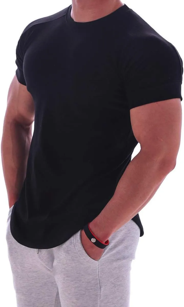 Mens Muscle Cotton Lightweight Workout Short Sleeve T-Shirts Gym Sweat Tee T24