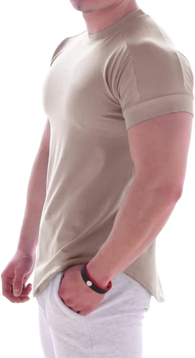 Mens Muscle Cotton Lightweight Workout Short Sleeve T-Shirts Gym Sweat Tee T24
