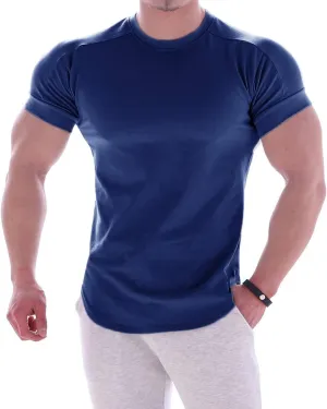 Mens Muscle Cotton Lightweight Workout Short Sleeve T-Shirts Gym Sweat Tee T24