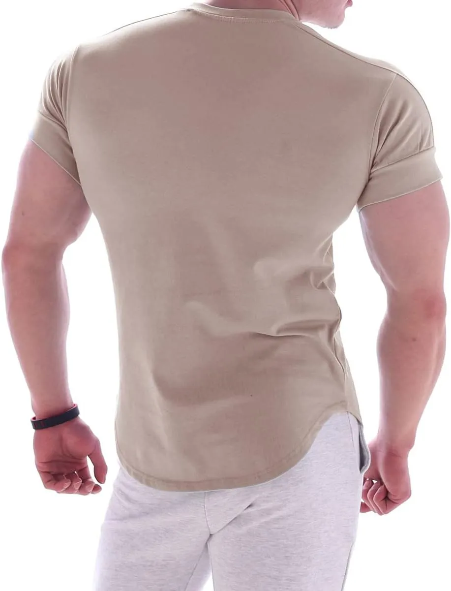 Mens Muscle Cotton Lightweight Workout Short Sleeve T-Shirts Gym Sweat Tee T24