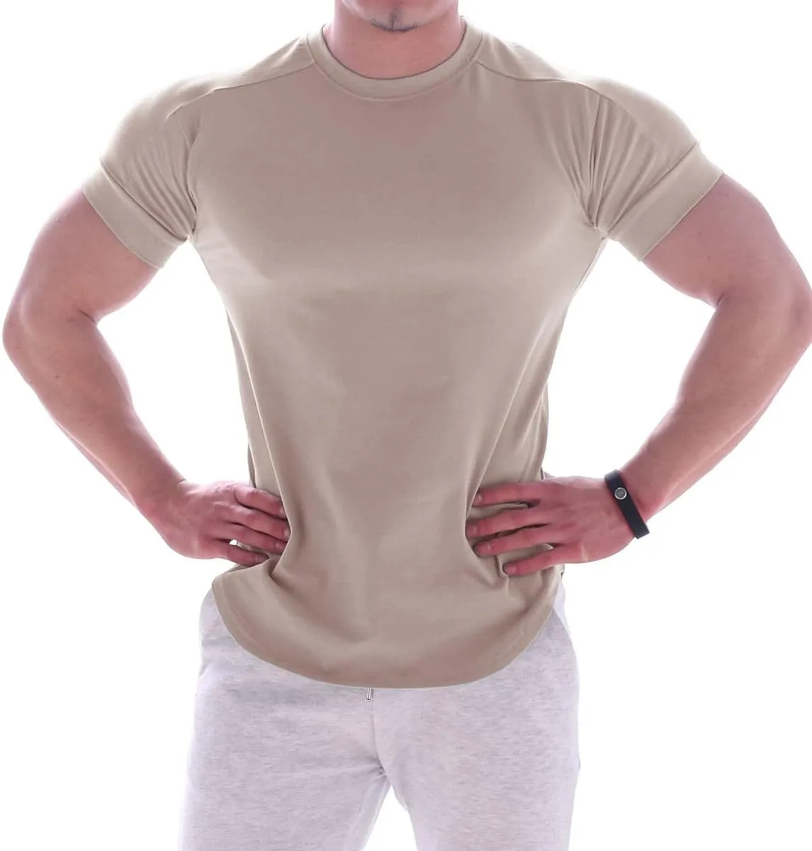 Mens Muscle Cotton Lightweight Workout Short Sleeve T-Shirts Gym Sweat Tee T24