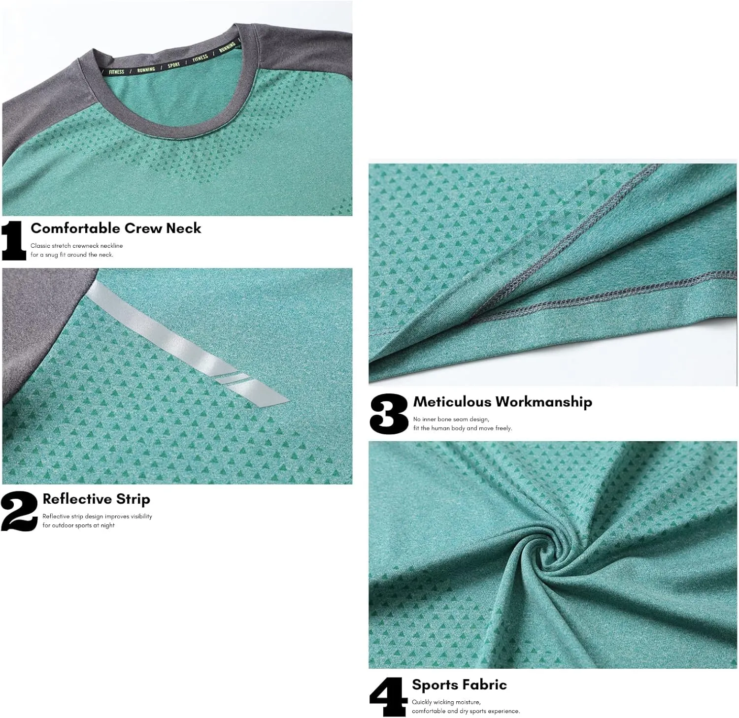 Mens Muscle Elastic Spandex Lightweight Workout Short Sleeve T-Shirts Gym Sweat Tee T61T62