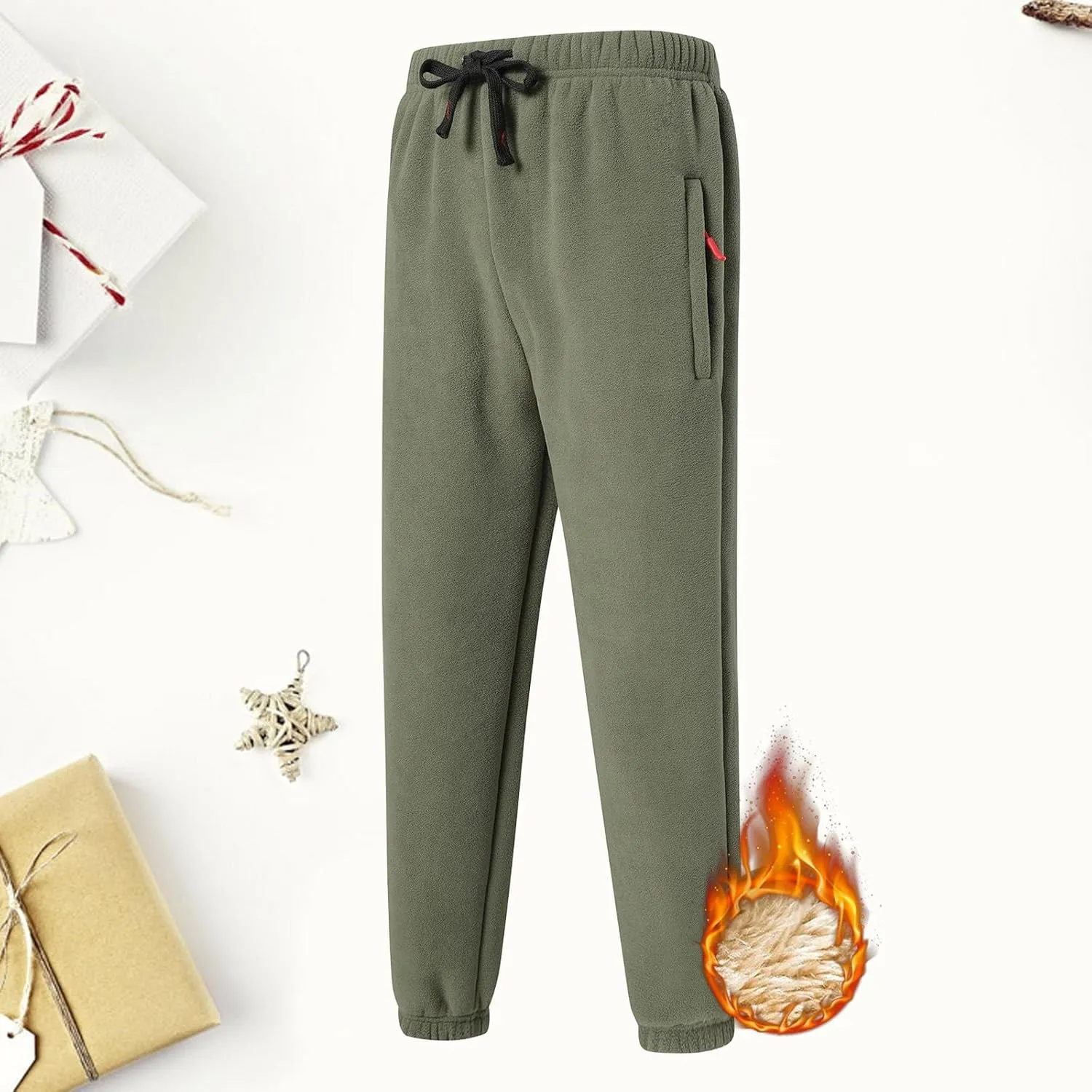 Mens Polar Fleece Cinch Bottom Sweatpants Warm Sherpa Lined Running Jogger Pants Thermal Lounge Athletic Duffle Pants