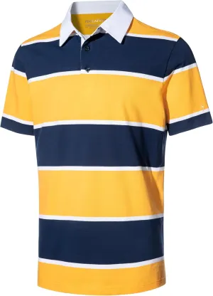 Men's Polo Shirts Long Sleeve Striped Dry Fit Casual Collared Pique Golf Polo Shirts for Mens