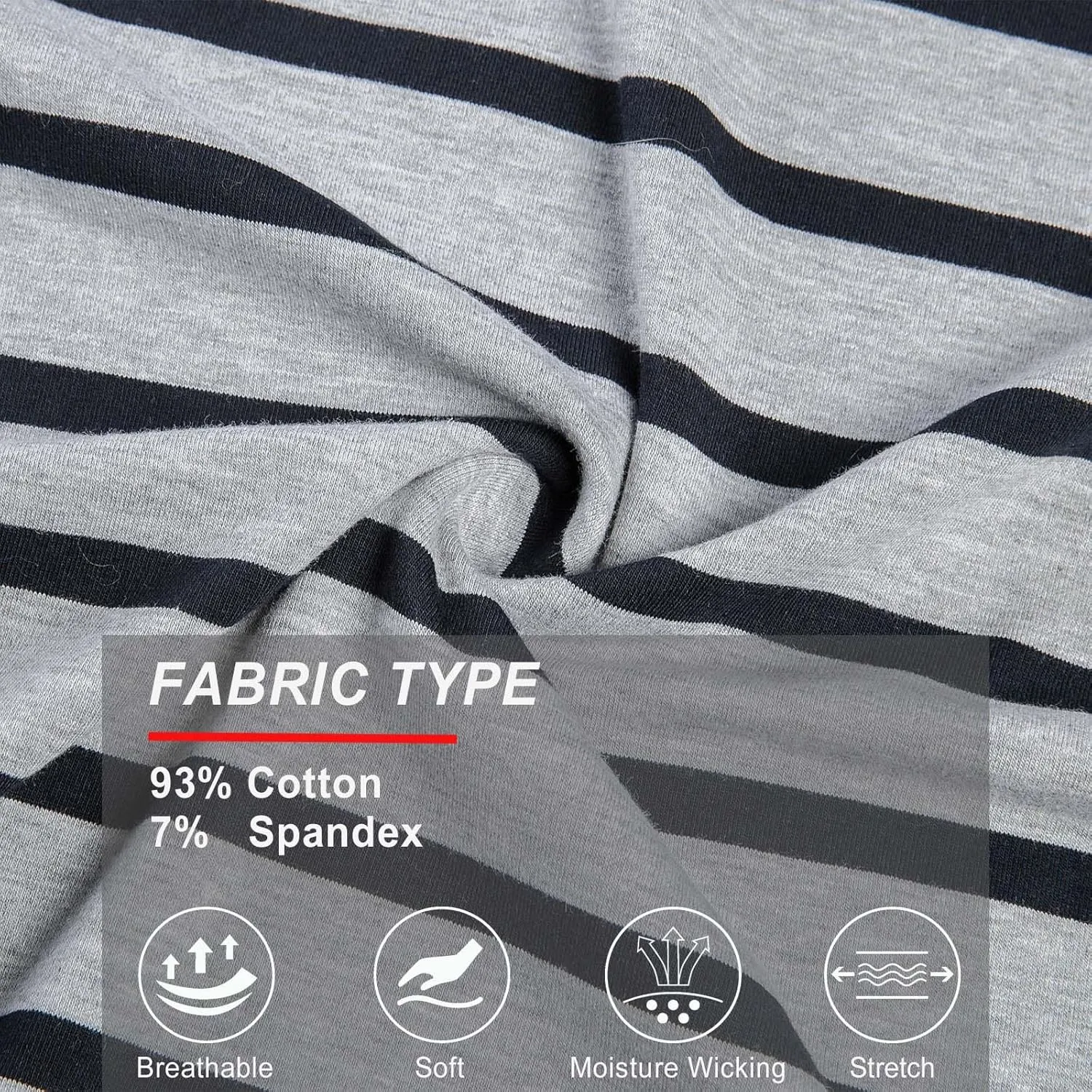 Mens Polo Shirts Striped Cotton Moisture Wicking Classic Collared Casual Golf Shirts for Men