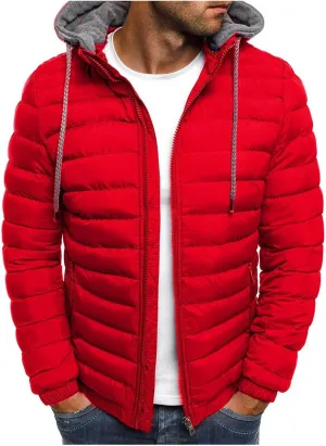 Mens Puffer Jackets Hooded Down Jacket Lightweight Waterproof Jacket Coat Zip Up Hoodies Slim Fit SweatShirt
