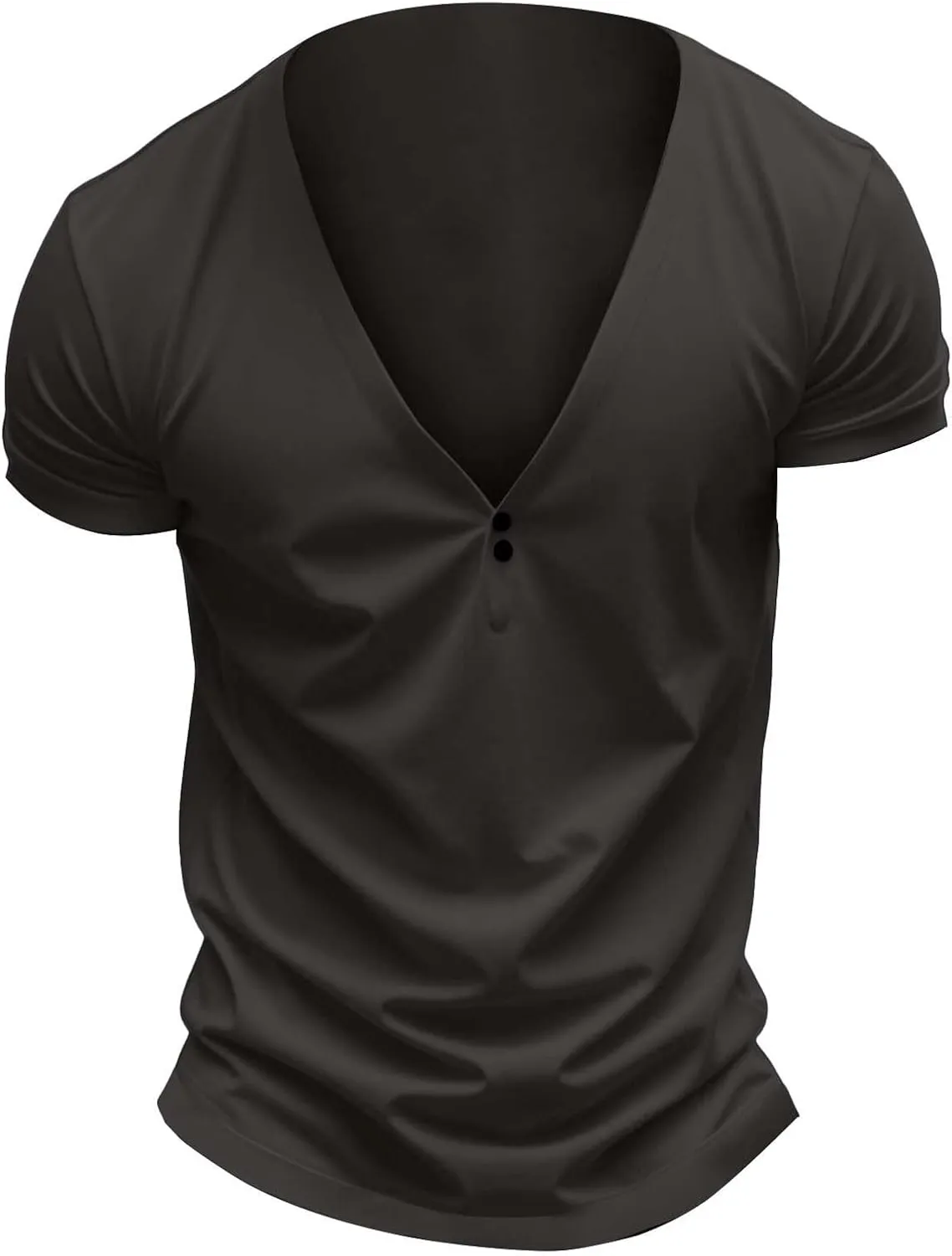 Mens Slim Fit Workout Shirts Deep V Neck Quick Dry Moisture Wicking Short Sleeve Athletic T-Shirts Summer Muscle Tees
