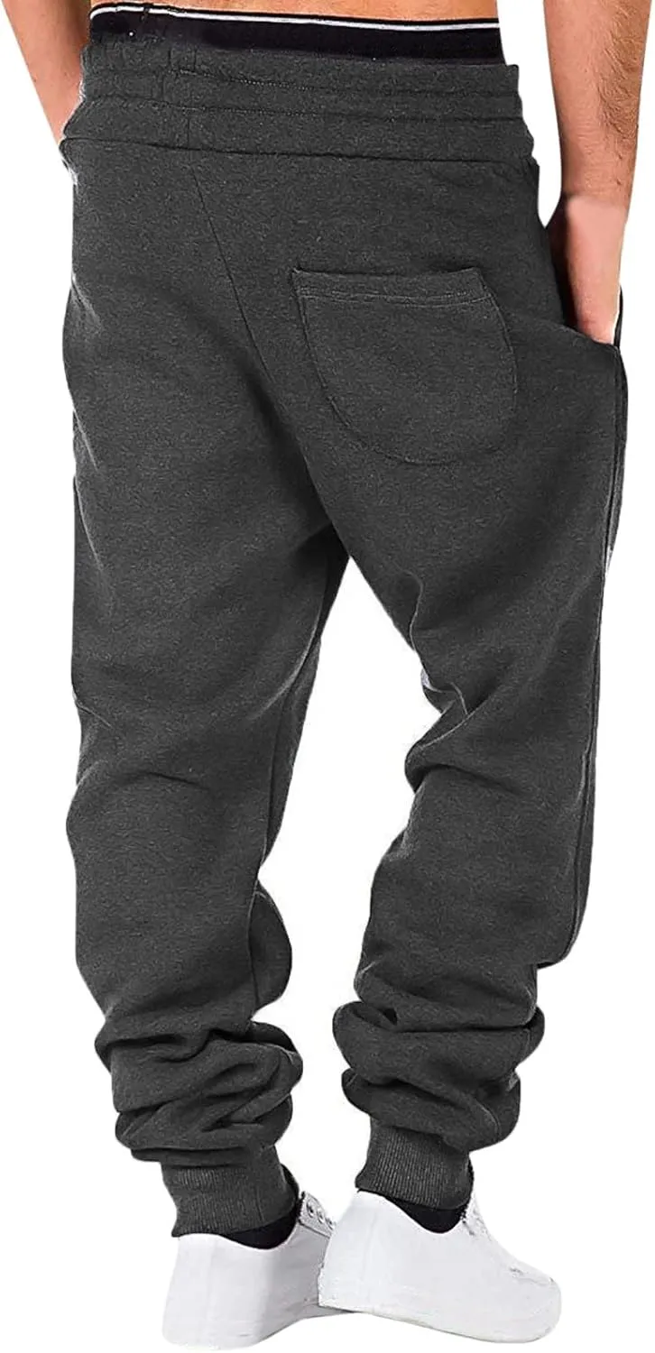 Mens Sporty Jogger Sweatpants Loose Fit Gym Athletic Pants Casual Workout Work Trousers