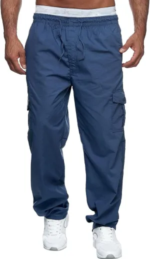 Men's Stretch Cargo Pants, Hiking Multi-Pocket Tactical Work Slim Fit Cargo Pants for Men Casual Jogging Pants